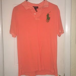 Orange and green polo